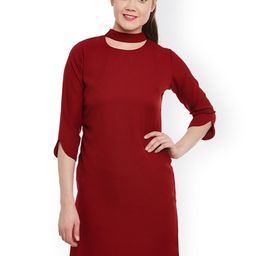 Miss Chase Women Maroon Shift Dress-picture-48