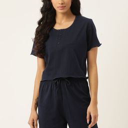 ETC Women Navy Blue Cotton Night suit-image-56