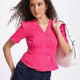 glitchez Pleated Swirl A-line Top-image-24