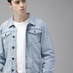 Roadster Men Blue Solid Denim Jacket-31