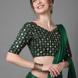 Mitera Green Striped Leheriya Saree-picture-49