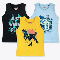 ariel Boys Pack Of 3 Graphic Printed Cotton T-shirts-image-72
