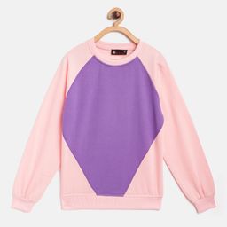 Belle Fille Kids Pink Colourblocked Sweatshirt-image-74