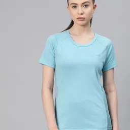 Alcis Women Solid Slim Fit T-shirt-image-8