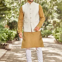 Authentics Woven Design Nehru Jacket-15
