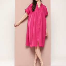Qurvii Oversized Cotton Slub Shirt dress-picture-51