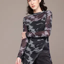 The Roadster Lifestyle Co. Printed Sheer Longline Top-image-56