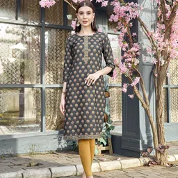 Anouk Ethnic Motifs Printed Squared Neck Straight Kurta-picture-29