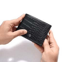 HALDEN Men Textured Embellished Leather RFID Two Fold Wallet-40