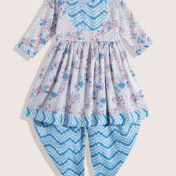 Sangria Girls Floral Printed Kurta with Dhoti Pants-picture-26