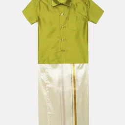 Selvamagan boys Self - attaching strap Dhoti & Shirt Set-24