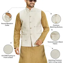Authentics Woven Design Nehru Jacket image 2