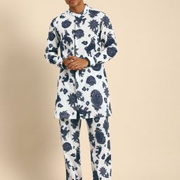 Sangria Men Ethnic Motifs Printed Regular Kurta with Pyjamas-picture-18