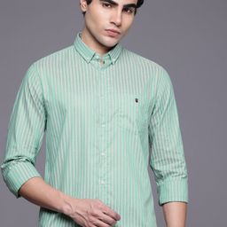 Louis Philippe Sport Super Slim Fit Striped Pure Cotton Casual Shirt-picture-42