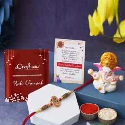 eCraftIndia Assorted Multicolor Rakhi with Ganesha Idol-image-16