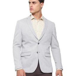 Louis Philippe Grey Full Sleeves Notched Lapel Blazer-picture-7