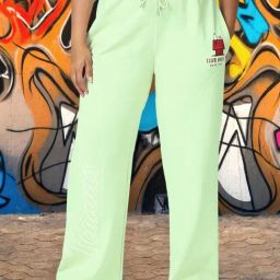 Bewakoof Fog Green Graphic Printed Straight Fit Plus Size Track Pants-image-55