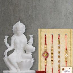 eCraftIndia Assorted Multicolor Rakh with Lakshmi Idol-image-76