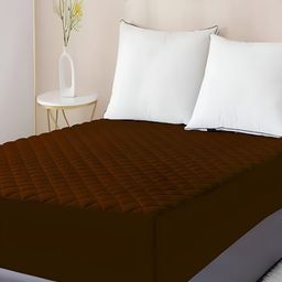 CRAZY WORLD Brown Polycotton Water Resistant Mattress Protector-image-73