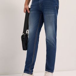 THE BEAR HOUSE Men Slim Fit Mid-Rise Light Fade Stretchable Jeans-image-83