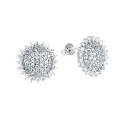 925 Silver AAA Grade American Diamond Flower Design Stud Earrings for Women & Girls-image-48