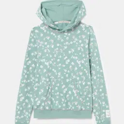 Jockey Kids Mineral Blue Cotton Floral Print Full Sleeves Sweatshirt-picture-6