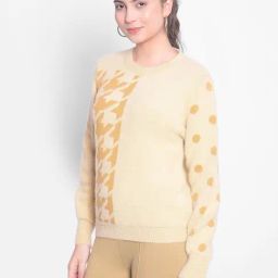 Crimsoune Club Yellow Self Design Sweater-image-34
