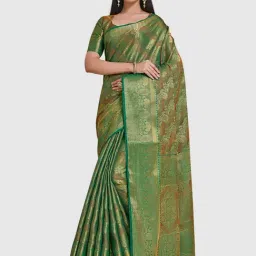 Mimosa Green Silk Woven Saree With Unstitched Blouse-picture-29