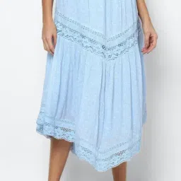 American Eagle Outfitters Blue Self Print Skirt-image-12