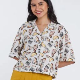 Zink London White Printed Shirt-image-54