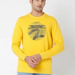 Spykar Yellow Round Neck Sweatshirt-picture-47