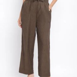 Fabindia Brown Cotton Striped Pants-image-18