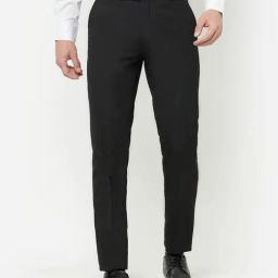 Cantabil Black Cotton Regular Fit Trousers-image-83