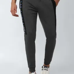 Peter England Grey Cotton Regular Fit Printed Joggers-image-24