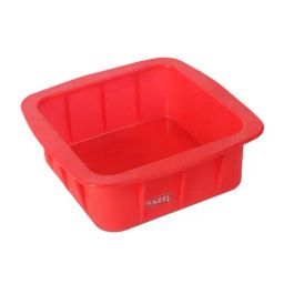 HAZEL Red Silicone Square And Round Shape Cake Mould (1.05 L) - Set of 2 image 4