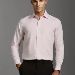 Louis Philippe Pink Cotton Regular Fit Self Pattern Shirt-image-96