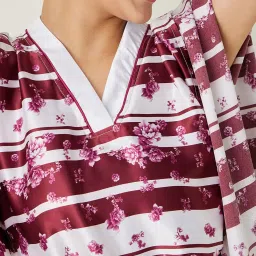 The Kaftan Company Maroon Printed Kaftan Nighty image 5