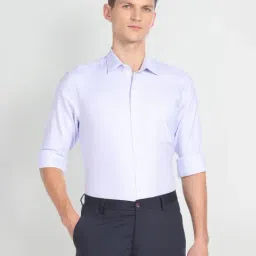 Arrow Blue Cotton Regular Fit Checks Shirt-picture-2