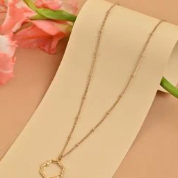 ToniQ Gold Casual Floral Molten Minimal Charm Necklace for Women-100