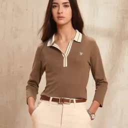 U.S. Polo Assn. Brown Cotton Regular Fit Polo T-Shirt-picture-17
