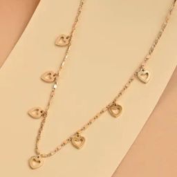 ToniQ Gold Casual Heart Drops Minimal Necklace for Women-image-51