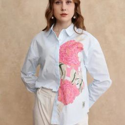 RAREISM Blue Cotton Printed Long Sleeves Shirt-image-52