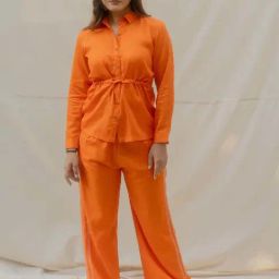 Anousshka Rust Drawstring Shirt-image-2