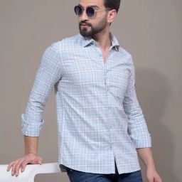 Crimsoune Club Green Cotton Slim Fit Checks Shirt-image-80