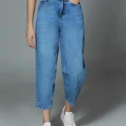 High Star Blue Cotton Flared Fit Jeans-image-84