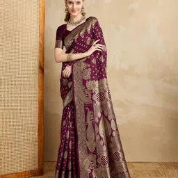 DIVASTRI Woven Design Zari Pure Silk Banarasi Saree-picture-20