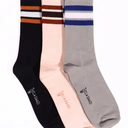 Thela Gaadi Pack Of 3 Striped Calf-Length Socks-image-89