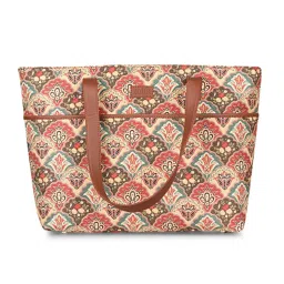 ZOUK Peach Printed Large Tote Bag image 1