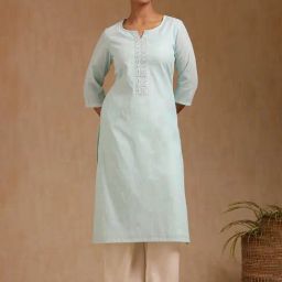 Soch Turquoise Cotton Embellished Kurta-image-76