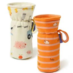 MiArcus Kids Orange & White Cotton Printed Feeding Bottle Cover (Pack of 2)-image-83
